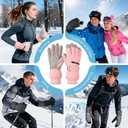 Winter Ski Gloves for Men & Women - Waterproof Thermal Windproof with Touchscreen,Non-Slip Grip for Outdoor Skiing Hiking Snowboard