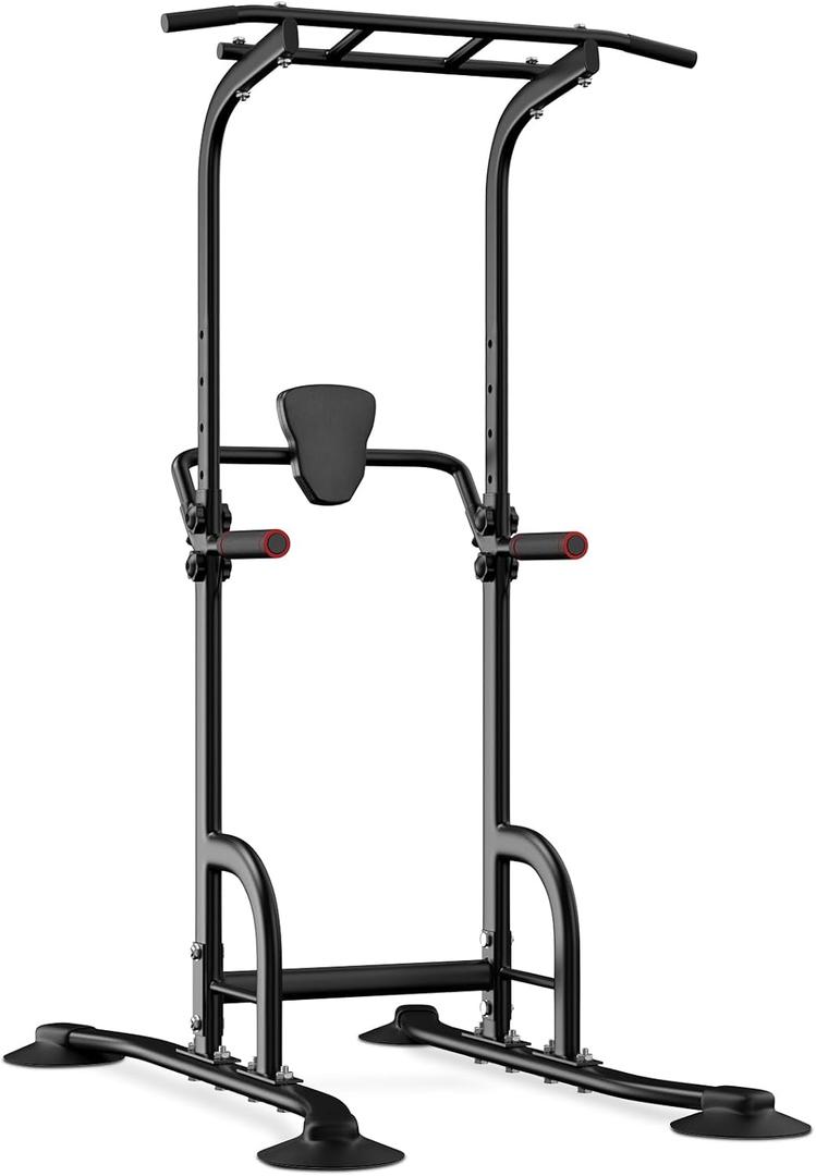 BangTong&Li Power Tower, Pull Up Bar Dip Station/Stand for Home Gym Strength Training Workout Equipment (Black-02)
