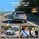 CarPlay Screen for Car Tablet Android Auto Smart Screen for Car, 4K Dash Cam Portable Car Play with 3 Channel Camera,10.26 Wireless Display with FM Radio Stereo Bluetooth 5.2, 128GB TF Card Black