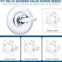 Shower Faucet Handle Trim Kit for Delta Tub and Shower Faucets, Shower Replacement Kit Compatible with Delta Shower Trim Kit, Single-Handle Valve Tub Shower Trim Kit (Chrome)