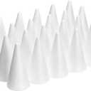 Bright Creations Foam Cones for Crafts - 2 x 4 in, White, 24 Pack - Cone Shapes for DIY Gnome Projects & Floral Foam Arrangements