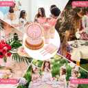 Ziliny 350 Pcs Light Pink Plates and Napkins Party Supplies for Guests Woodland Baby Shower Tableware Include Scalloped Plates Paper Napkin Cup Spoon Fork Knife for Wedding, Birthday