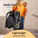 Joolz Aer2 Lightweight Travel Stroller for Baby & Toddler – One-Hand Fold, Compact Carry-On Airplane Approved, Reclining Seat, UPF 50+ Canopy, Travel Pouch, Baby Net – Space Black