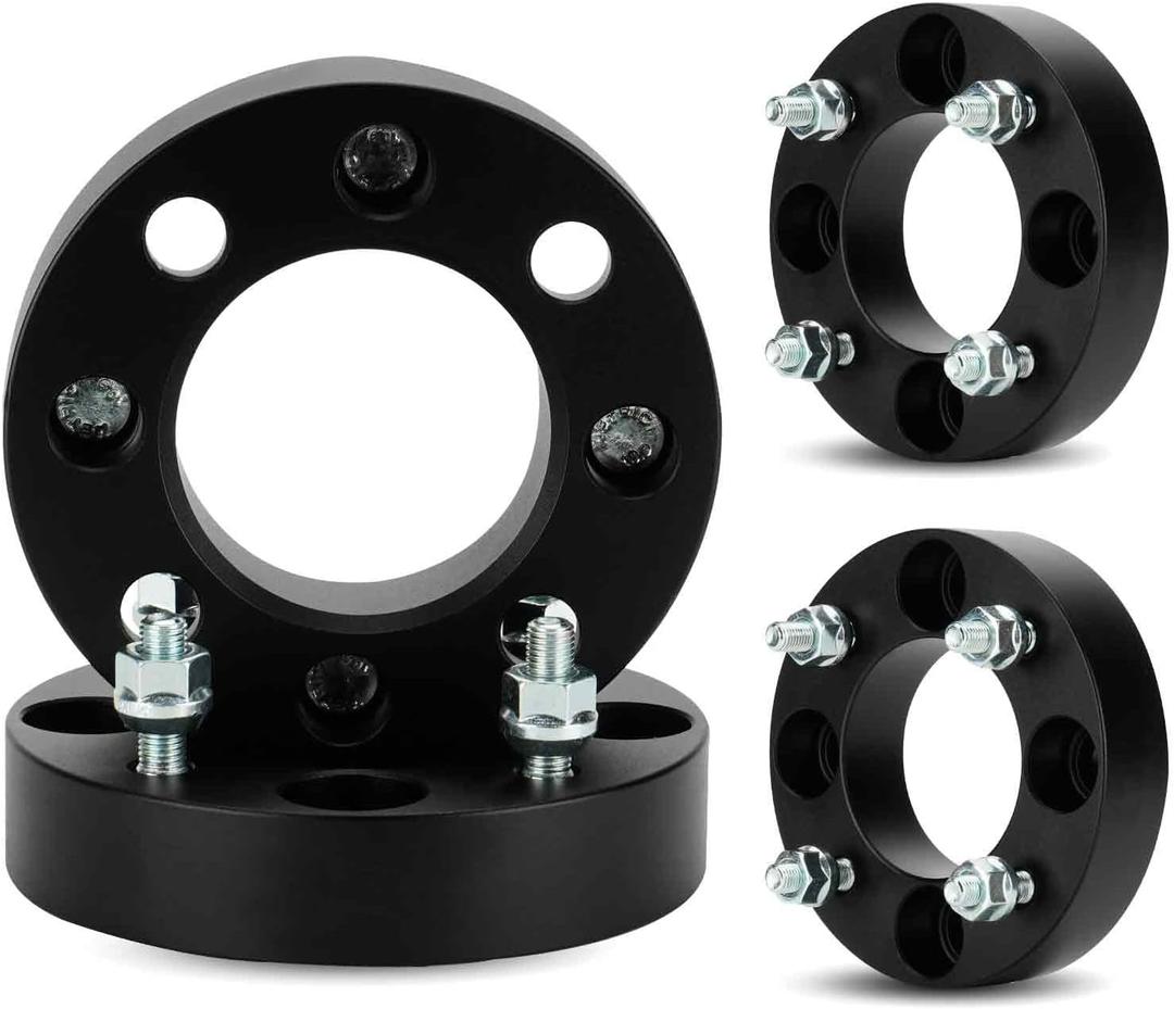 4x110 1in Wheel Spacers, Forged 4 Lugs Wheel Adapters, Fit for Suzuki /Yamaha /Kawasaki /Foreman 400 450 500, for Rancher 350 400 420 Rincon 650 680 FourTrax 300 350, 76mm Bore M10x1.25 Studs 4pcs