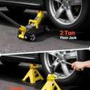 VEVOR Low Profile Floor Jack, 2 Ton (4400 lbs) Capacity, Steel Racing Floor Jack with Stands, Single Piston Quick Lift Pump, Hydraulic Trolley Car Lift for Compact SUVs, Lifting Range 5.1-12.2 Inches