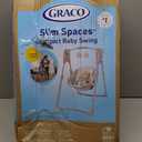 Graco Slim Spaces Compact Baby Swing, Space Saving Portable Bay Swing with Height Adjustable Legs & Soft Toys, Reign