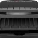 George Foreman Compact 2-Serving Electric Indoor Grill and Panini Press for 12 People, Classic Plates, Black