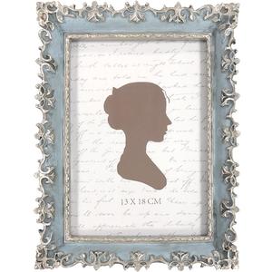 AELS 5x7 Inch Vintage Picture Frame, Elegant Antique Photo Frames with Glass Front, Photo Display, Tabletop Wall Hanging, Gift Ideas, Vine Pattern (Gold & Light Blue)