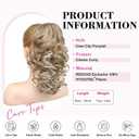 REECHO 12" Ponytail Extension, Classic Loose Curly Wavy Claw Clip Pony tails Hair Extensions Hairpieces for Women (Honey Blonde with Highlights)