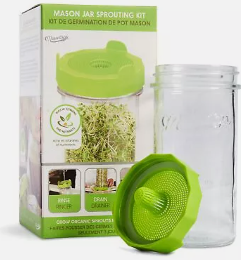 Masontops Mason Jar Bean Sprouting Starter Set - Easy DIY Bean Sprout Growing