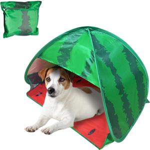 Dog Beach Tent Sun Shelter, 1 Pack Watermelon Portable Automatic Pop-up Sun Shelter Tent Instant Sun Shade Canopy for Puppy Small Pets, Large