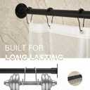 Corner Shower Curtain Rod, [24"-53"] x [24"-53"] Adjustable L Shaped Shower Rod No-Sagging 304 Stainless 90 Degree Curved Curtain Rod for Bathroom Bathtub with 12 Ring Hooks & Ceiling Support, Black