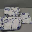 TEXAS LINEN CO. 100% Organic Cotton Printed Sheets Twin XL Size - 3 PC Organic Cotton Percale Sheets Twin XL (Floral Blue), Cooling Sheet for Dorm Room, 16" Deep Pocket Hotel Set - GOTS Certified