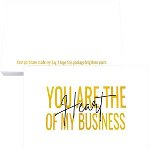 RXBC2011 Customer Thank you card You are the heart of my business cards Postcard Size 4x6 Inch Pack of 50 White