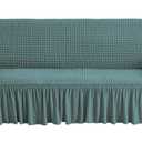 NICEEC Sofa Slipcover Sage Sofa Cover 1 Piece Easy Fitted Sofa Couch Cover Universal High Stretch Durable Furniture Protector with Skirt Country Style (3 Seater Sage)