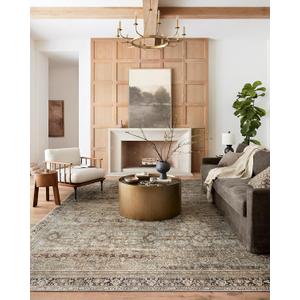 Loloi Layla Collection LAY-03 Olive/Charcoal 9'-6" x 14' .13" Thick Area Rug, Soft, Durable, Vintage Inspired, Distressed, Low Pile, Non-Shedding, Easy Clean, Printed, Living Room Rug