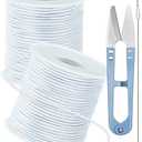 2 Rolls FIVEIZERO White Elastic Bracelet String Total 330 Feet,1mm,1.2mm,1.5mm Elastic Cord for Beading Stretchy String with Beading Needle for Bracelets,Sewing,Necklace,Jewelry Making and Crafts