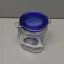 Bormioli Rocco Fido Square Jaw with Blue Lid, 25-1/4-Ounce, 149520M04121197 (25.25 fl oz, Clear)