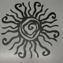 Riverside Designs Wacky Sun Metal Wall Art Indoor/Outdoor Decor - 18" Black Rust Proof Wall Sculpture - Made in USA - Ideal for Bedroom, Garden, Home, Patio and Farmhouse