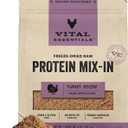 Vital Essentials Freeze Dried Dog Food Topper, Turkey, 6 oz Bag | Raw Ground Topper, Made With 99% Turkey, Organs & Bone, High Protein Raw Nutrition, Grain-Free Recipe (EXP 10/24/26)