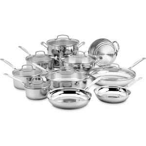 Cuisinart 17-Piece Cookware Set, Chef's Classic Steel Collection 77-17N
