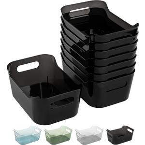 Tiawudi 8 Pack Plastic Storage Bins, Clear Pantry Organizers and Storage Containers, Multi-Use Organizer Bins for Kitchen, Bathroom, Office, Shelf, Fridge, Home Edit and Cabinet Organizers