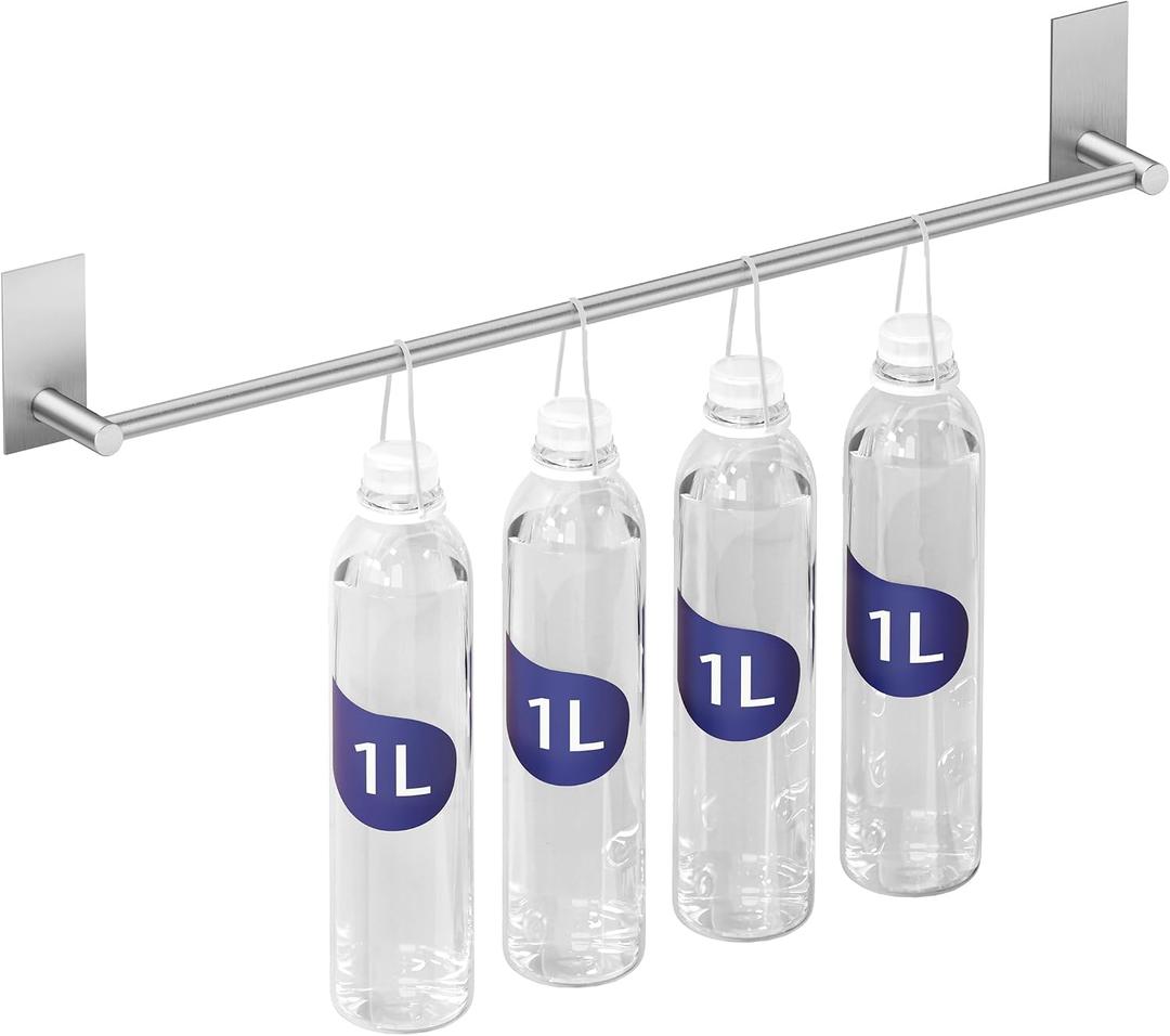 KES Adhesive Towel Bar 20-Inch Bathroom Towel Holder No Drill Stick on Towel Hanger Contemporary Style Wall Mount SUS 304 Stainless Steel Brushed Finish, A7000S50B-2