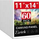 ESRICH Canvas for Painting 11x14, 60 Pack Canvas Boards for Painting Cotton Primed Acid Free Blank Canvas Panels for Beginners & Artist for Oil Paint, Watercolor, Acrylic Paint, Gouache.