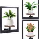 ondware 3 Pack Wall Planters for Indoor Plants,Wooden Plant Shelves with Raised Edges,Window Plant Holders Plant Stand Indoor Wall Decor Hanger for Living Room Bedroom Outdoor Entryway