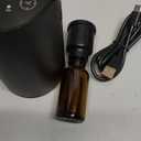 Waterless Essential Oil Diffuser, Battery Powered Mini Scent Air Machine, Aromatherapy Mist Diffuser for Home Room Car Office (Black Aluminum Alloy) (Black)