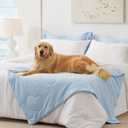 Cooling Blanket for Large Dogs - High Q-MAX 0.4+ Cold Washable Pet Mat, Travel Soft Dog Summer Essentials, Blue, 40"x50"