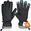 Rsebly Winter Gloves Waterproof Windproof for Mens Women, Thermal Warm for Cold Weather, Grip Snow for Touch Screen (Small,Black)
