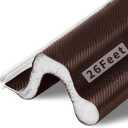 Fingwerk 26 Feet Long Reach Weather Stripping Door Seal, V-Shaped Replacement Door Seal Strip Foam Kerf Weather Stripping for Doors Frame Card Slot Door Insulation Strip, Easy Cut to Size(Brown)