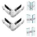 2 Pack Adjustable Glass to Glass Clamp, 90 to 270 Degree Railing Clamp Indoor & Outdoor, Brushed Finish Stainless Steel T304 Railing Clip Brackets For Fence, Balustrade, Balcony Deck