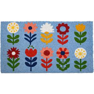 MAINEVENT Floral Doormat 30x17 Inch, Outdoor Welcome Mat Floral, Vibrant Door Mat Flower, Coir Spring Doormat, Flowers Front Door Mat for Outside Entrance