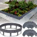Garden Edging Border,33ft Plastic,Garden Edging for Landscaping,Flower Bed Edging Borders,Gray Imitation Stone Effect,Edging Border,Fence Border (33 FT, Grey, 1)