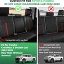 Toyota Tundra Seat Covers Crew Max Double Cab SR SR5 2022 2023 2024 2025 2026, Waterproof Custom Fit Car Seat Cover Full Set, Black Red(Not Compatible with legrest)