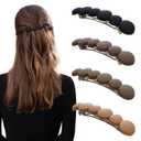 French Hair Barrettes for Women No Slip Not Easy to Break Half Up Medium to Small Hair Barrette Clips for Thin, Short or Fine Hair, 4 Pack (matte)