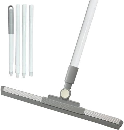 Squeegee Broom for Floor Shower Squeegee with Long Handle Rubber Wiper for Bathroom Tile Shower Glass Car Window Deck Patio Cleaning