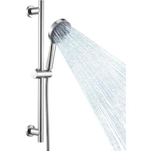 KES Adjustable Shower Head with Slide Bar, Handheld Shower Head Holder 5 Function with Extra Long Hose System Set, Wall Mount 18/8 Stainless Steel Polished Finish, F204-PS-C1