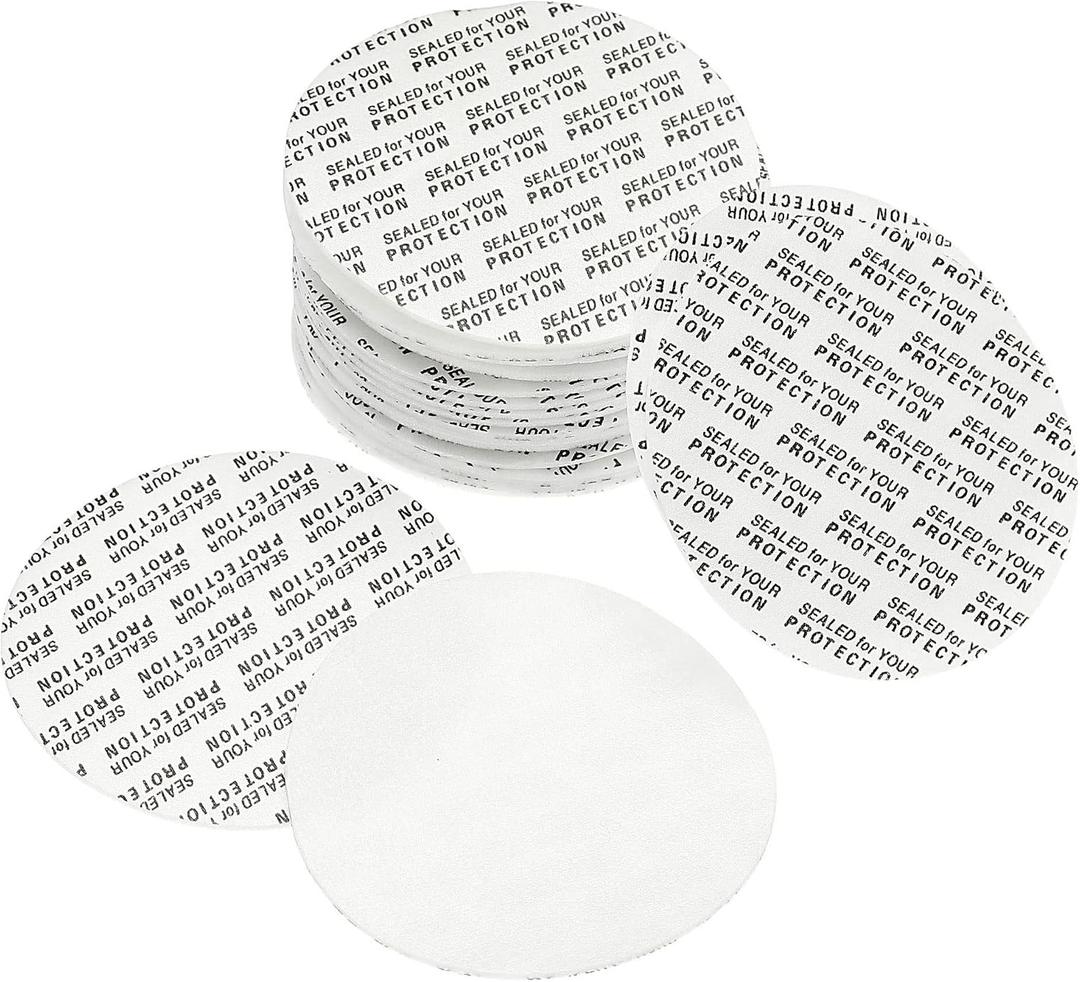 PATIKIL 58mm/2.28" Foam Lid Liner, 100 Pack PS Foam Resistant Tamper Pressure Sensitive Seal for Bottle Cap Liners Seals