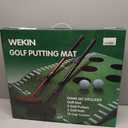 Wekin Golf Pong Game Set,Indoor Putting GreenTurf Mat with 2 Adjustable Putters, 2 Balls,16 Hole Covers, Golf Training Mat for Backyard,Office,Game Room &House Parties