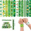 St Patricks Day Accessories for Women St Pattys Accessories Decorations Party Favor Packs Bulk Glasses Wristbands Necklace Green Beard Tattoo Stickers Slap Bracelets