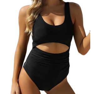 VIMPUNEC Women Tummy Control One Piece Swimsuit High Waisted Bathing Suit Cut Out Swimwear, Size L