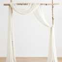 Floroom Wedding Arch Draping Fabric 2 Panels 20Ft Ivory Chiffon Fabric Drapes Arbor Drapery Wedding Ceremony Reception Swag Decorations
