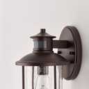 MICSIU Motion Sensor Outdoor Wall Light, 11.5 Inch Oil Rubbed Bronze Exterior Light Fixture with Seedy Glass, 3 Modes Dusk to Dawn Outdoor Wall Sconce for House, Front Porch, Garage, Anti-Rust