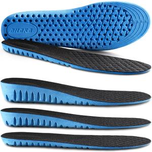 Ailaka Height Increase Insoles for Men Women, Honeycomb Shock Absorbing Cushion Shoe Height Insoles Men Women, Replacement Sports Shoe Inserts (Men 10.5-13.5 M/Women 12-15 M, Blue, Heel Height: 1.5 Cm)