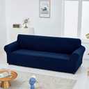 Joccun Stretch Couch Cover Slipcovers, 1-Piece Sofa Covers for 3 Cushion Couch Spandex Jacquard Washable Furniture Protector Cover for Living Room,Kids,Pets(Sofa,Navy)