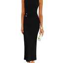 ZESICA Women's 2026 Summer Maxi Dress Sleeveless Ruched Elegant Wedding Guest Cocktail Formal Bodycon Long Dresses Black Large