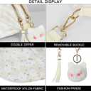 Spacious Checkered Nylon Crossbody Bag Bum Bags for Women Checkered Purse Checkerboard Fanny Pack (Beige)